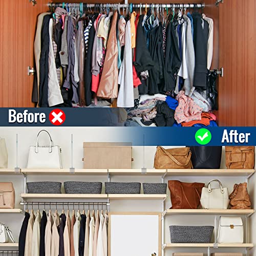 12 Pack Clear Acrylic Shelf Dividers for Closet Shelf Organizer of Bedroom Kitchen Office Bathroom Organizer for Clothes Books Hats and Handbags - view 5
