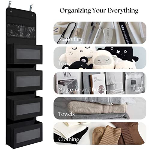 GCreation Over Door Organizer for Bedroom Bathroom Pantry, 5 Shelf Black - view 5