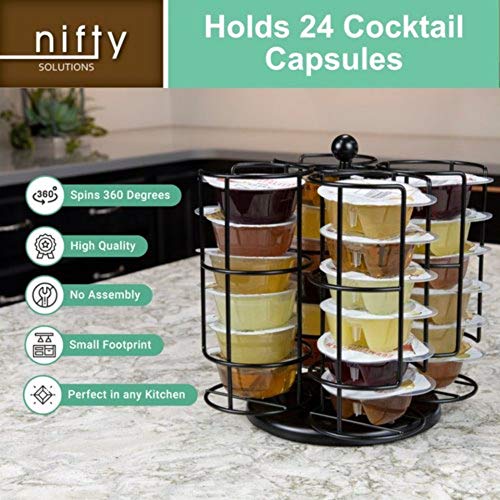 Compatible with Bartesian Cocktail Holds up to 24 Capsule Pods, Spins 360-Degrees, Medium (Pack of 1), Black, (5620) - view 5