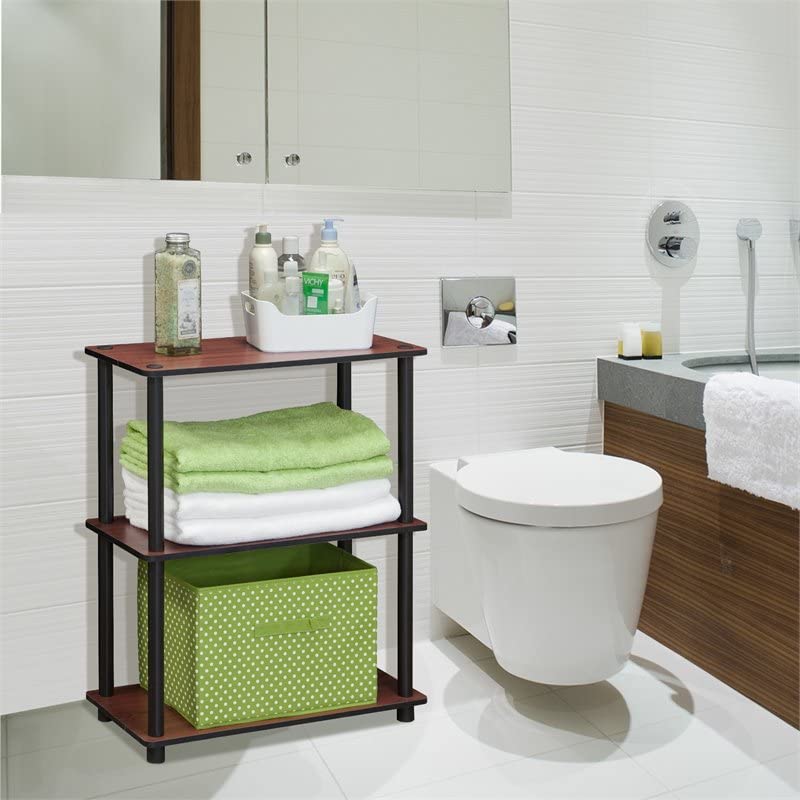 Turn-N-Tube Corner Display Rack and 3-Tier Compact Shelf Unit, Dark Cherry/Black - view 4