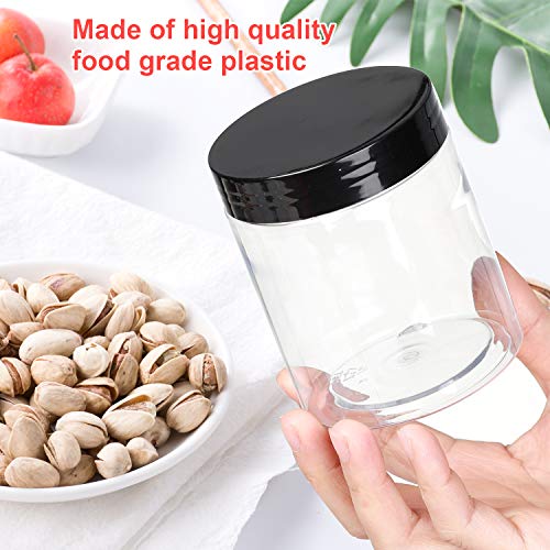 8 OZ Plastic Jars with Lids, 24 Pack Clear Plastic Slime Containers for Kitchen and Household Food Storage of Dry Goods, Creams and More, BPA Free - view 4