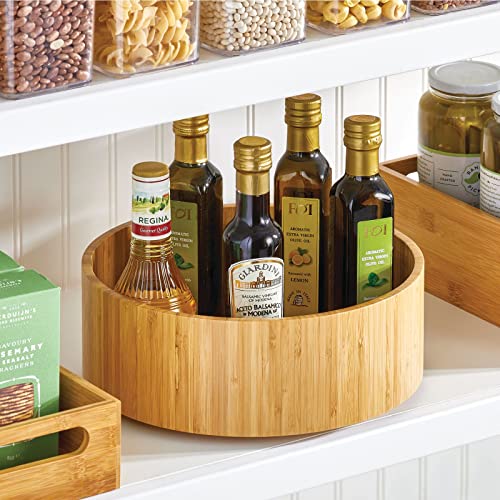 Lazy Susan Turntable Bamboo Spinner for Kitchen Cabinet, Pantry, Fridge, Cupboards, or Counter, Fully Rotating Organizer for Food, Spices, or Condiments, 11.5" Round, Echo Collection, Natural - view 2