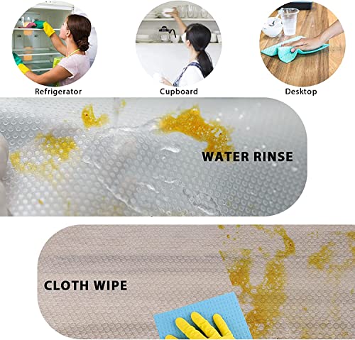 9 Pack Washable Waterproof Fridge Liners and Drawer Mats, Refrigerator Shelving Pads in White - view 3