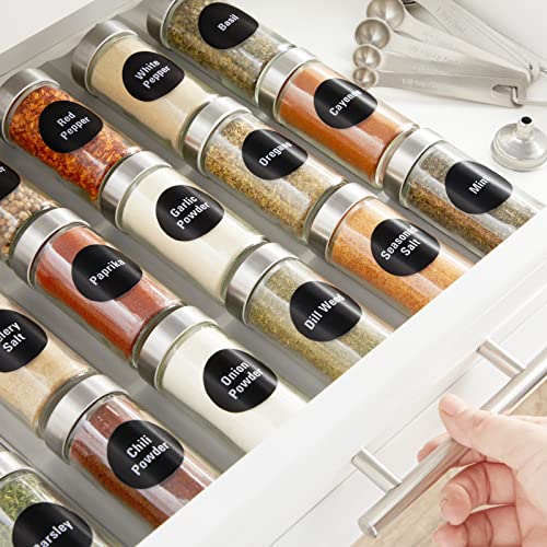 Spice Labels Stickers - 144 Round 1.5-Inch Water-Resistant Vinyl - Preprinted Chalkboard-Style Labels for Glass Spice Jars & Seasoning Containers - Pantry Organization - view 2
