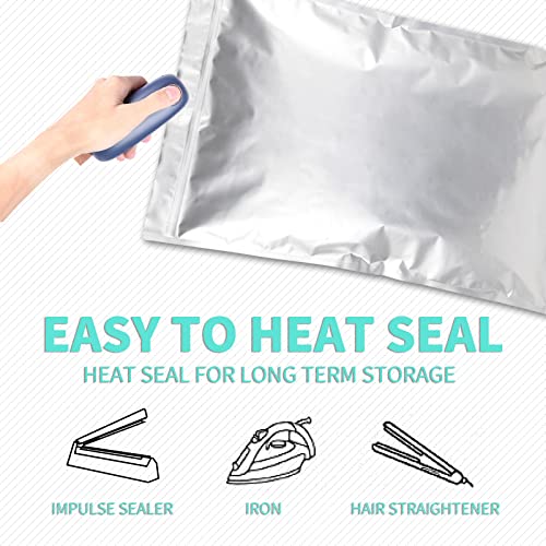 10PCS 5 Gallon Mylar Bags with 2500CC Oxygen Absorbers and Labels, Zipper Resealable Pouches Heat Sealable Bags for Long Term Food Storage - view 4