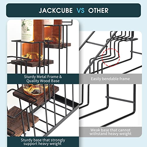 Coffee Syrup Organizer Rack, Rustic Wood and Metal Wire, 4-Tier Display Holder Coffee Station Bar Accessory for Syrup, Wine, Dressing Bottle Countertop Display Storage Stand for Kitchen - MK816A - view 5