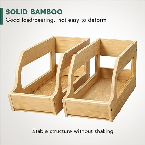 Bamboo Can Organizers and Storage for Pantry(2 Pack), Stackable - view 2