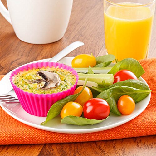 Silicone Cupcake Liners Baking Cups Non-Stick Jumbo Reusable Muffin Molds Bento Bundle Lunch Box Dividers (30-Pack) - view 5