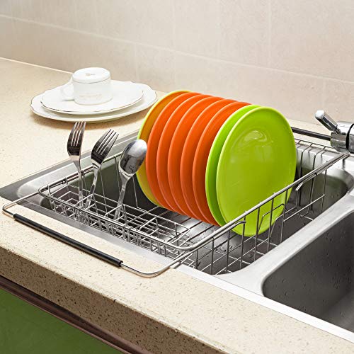Stainless Steel Cutlery Utensil Holder Silverware Organizer with Hooks removable Drying Rack Silverware Holder Utensil Cutlery Basket Kitchen Dish Drainer Dish Drying Rack - view 7