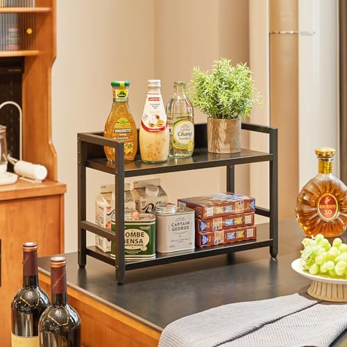 2-Tier Spice Rack,Kitchen Countertop Organizer,Black TLJ002B - view 4