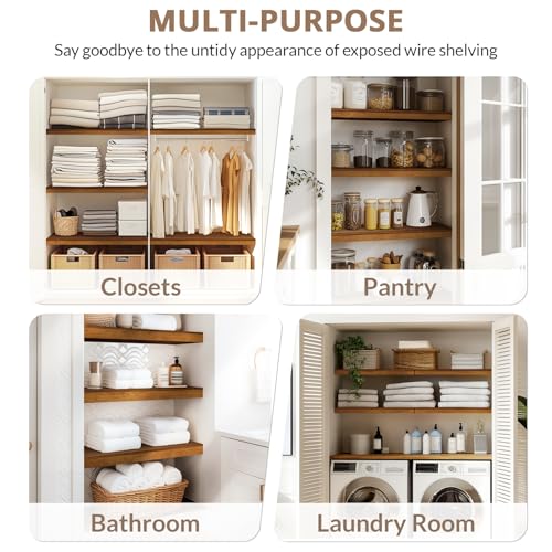 Wire Shelf Covers, Bamboo Wire Rack Covers for Pantry, Closet - view 6