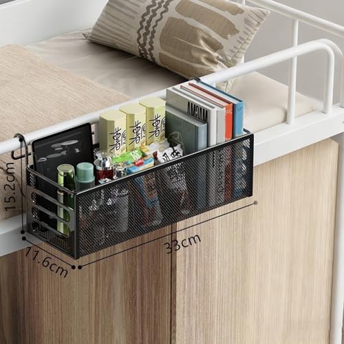 Bedside Caddy Shelf, Tool Free Hanging Basket for Dorm Rails, S - view 7