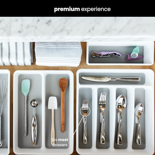 Classic 5 Compartment Silverware Tray, White - view 3