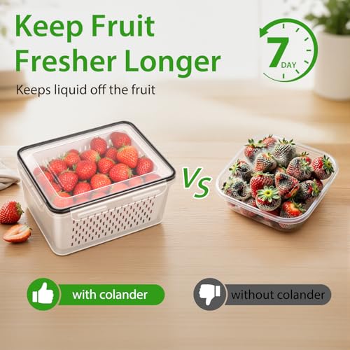 5 PCS Fruit Storage Containers for Fridge, Leakproof Produce Containers - view 3