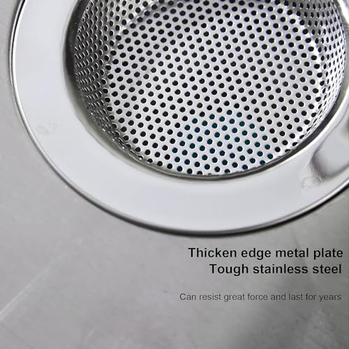 2 Pcs Kitchen Sink Strainer Stainless Steel, Mesh and Punching, Kitchen Sink Drain Strainer, Sink Strainers with Large Wide Rim 4.5" Diameter for Kitchen Sinks - view 6