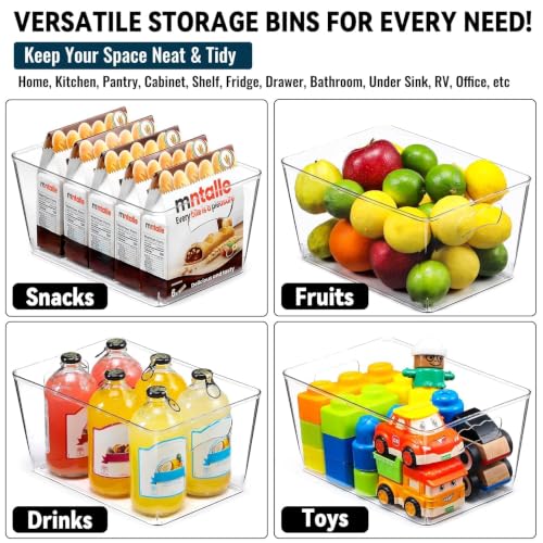 12 Pack LARGE Multi-Use Clear Storage Bins, Pantry Kitchen Organizer Bins - view 5