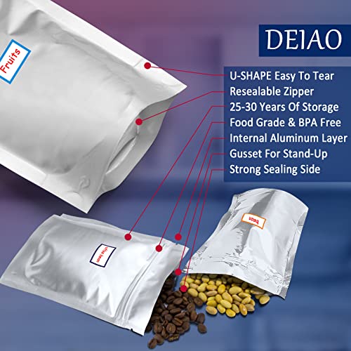 100 Pack 10.2 Mil Mylar Bags for Food Storage with Oxygen Absorbers 400cc - view 3