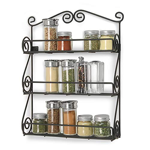 Spectrum Diversified Scroll Wall-Mounted Traditional Spice Rack Organizer for Cabinet & Kitchen, 3-Tier, Beauty & Nail Polish, 43710 - view 4