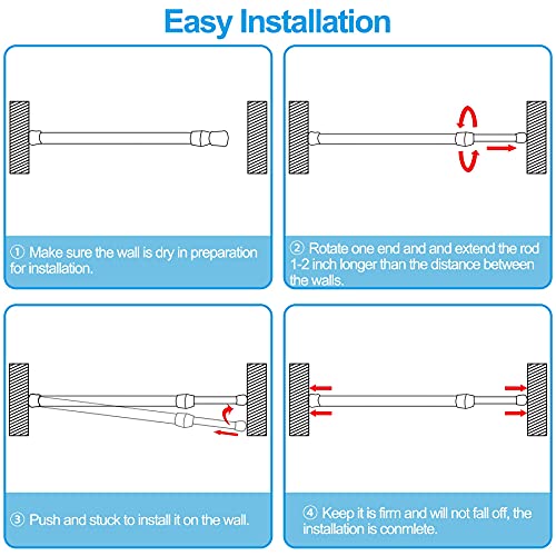 6 Pack Cupboard Bars Adjustable Spring Tension Rods White Refrigerator Bar Extendable Rod for DIY Projects, 15.7 to 28 Inches - view 4