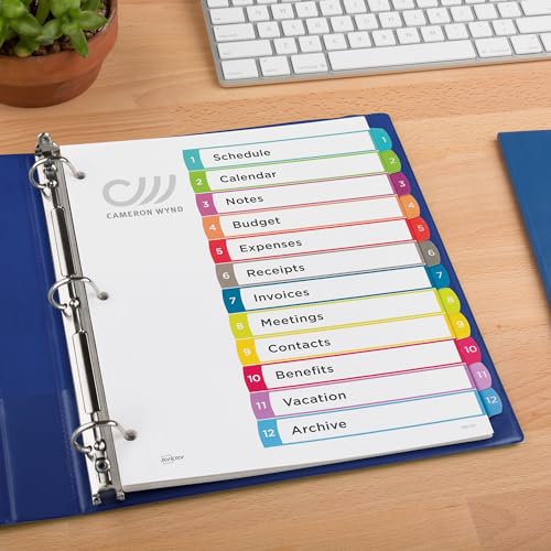 Table of Contents Dividers, 12-Tab, Multicolor, 1 Set - view 6