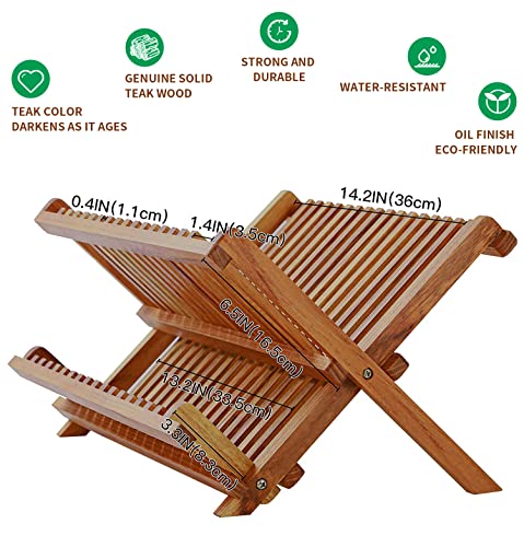 Teak Dish Drying Rack and 2 Tier Standing Shower Organizer Caddy - view 2