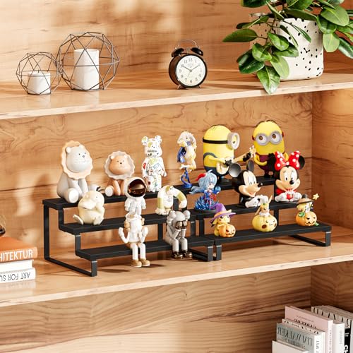 3 Tier Spice Rack, Set of 2 Wooden Spice Rack for Countertop, Cabinet Organizer Shelf Kitchen Counter Storage Shelves Cupcake Stand Holder Display Stand, Black - view 5