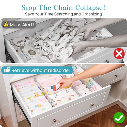 4" Regular Upgrade Drawer Dividers for Clothes, 12.8"-22.3" 8 Pack - view 4
