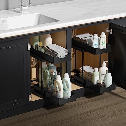 2 Tier Sliding Under Sink Organizer, Multi-purpose Kitchen organizers and storage, Bathroom Storage, Kitchen sink organizer