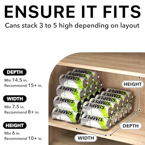 Tall Skinny Can Organizer and Dispenser for Refrigerator or Pantry, Clear, Set of 2 - view 4