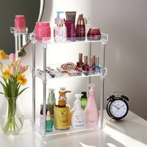 Body Spray Organizer,Acrylic 3 Tier Corner Bathroom Counter Organizer Clear - view 3
