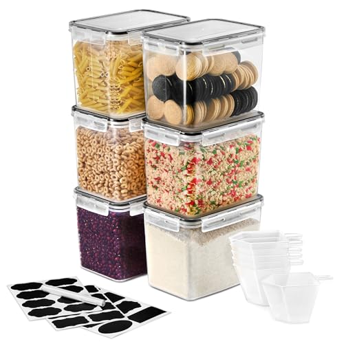 Air Tight Pantry Storage Containers, with Lids (6 Pack)