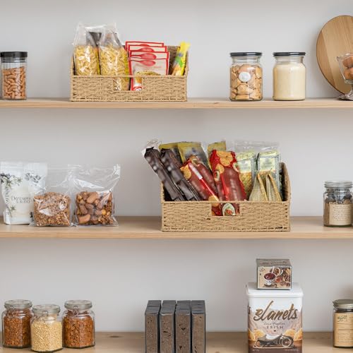 Pantry Basket for Organizing, Wicker Basket for Storage, 2Pack - view 5