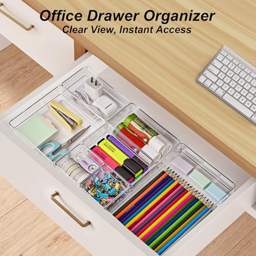 7 PCS Drawer Organizer, 4-Size Desk Drawer Organizer Trays - view 4