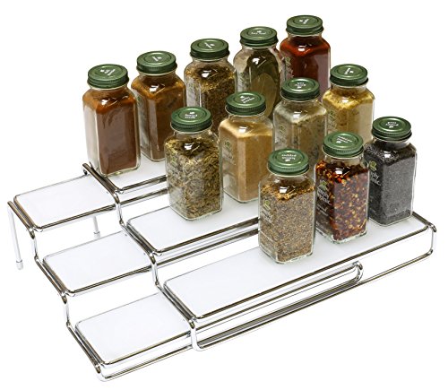 Spice Rack 3 Tier Expandable Shelf Organizer, Chrome - view 2