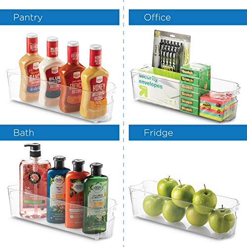 Set Of 6 Refrigerator Organizer Bins - Stackable Fridge Organizers for Freezer, Kitchen, Countertops, Cabinets - Clear Plastic Pantry Storage Racks - view 4