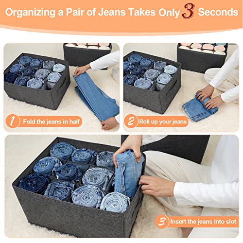 2 Pack 12-Grid Closet Organizers and Storage Bins with Dividers for Clothes - view 2