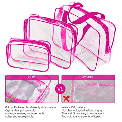 3Pcs Crystal Clear PVC Travel Toiletry Bag Kit for Women Men, Cosmetic Bags - view 4