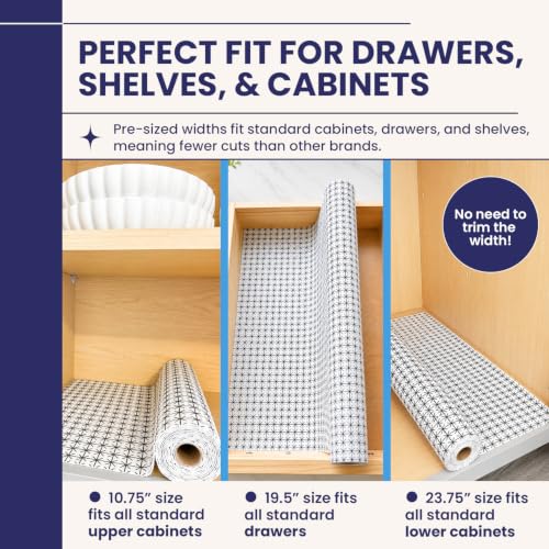 Adhesive Shelf Liner - Midnight Grid, 10.75in x 6ft, 2-Pack - view 2