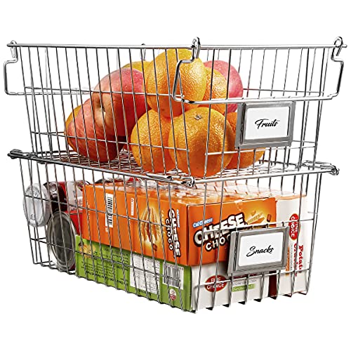Stacking Chest Freezer Baskets Organizer Bins Metal Wire Baskets - view 2