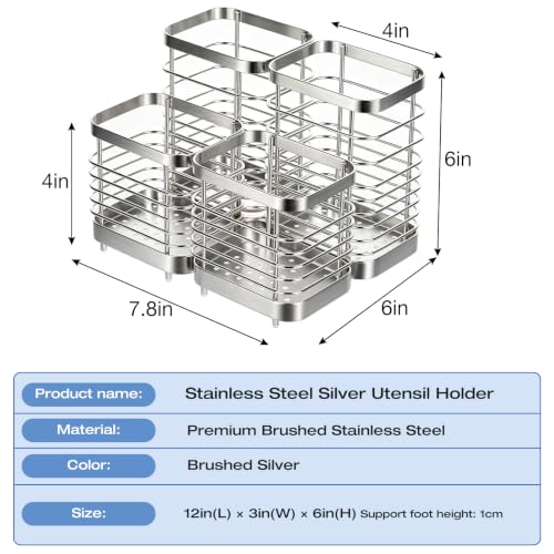 Utensil Holder, Stainless Steel Utensil Drying Rack for Kitchen Counter - view 2