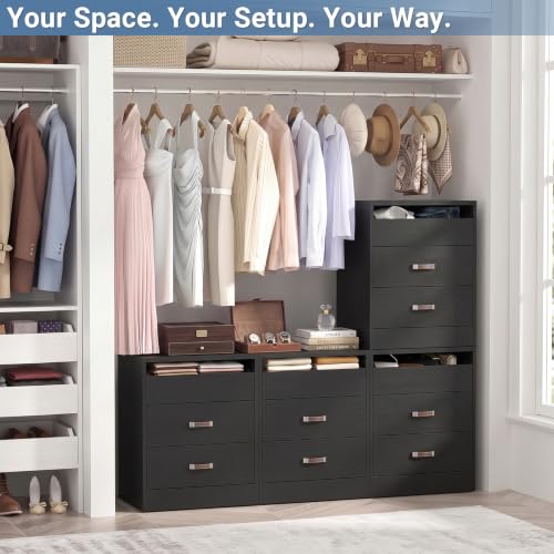 20.5" Closet Drawers Wood Closet Organizers and Storage Black - view 2