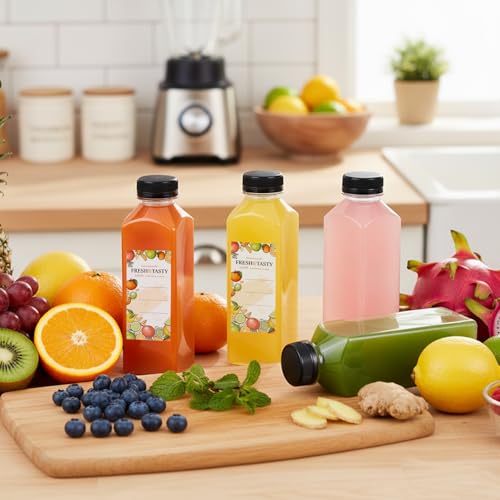 45 PACK 16 OZ Reusable Juice Bottles with Caps, Accessories - view 5