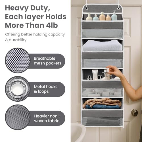 Over the Door Organizer 4 Shelves & 4 Side Pockets, Hanging Door Storage - view 3