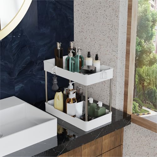 3 Pack Under Sink Organizer Bathroom and Storage Cabinet (White) - view 5