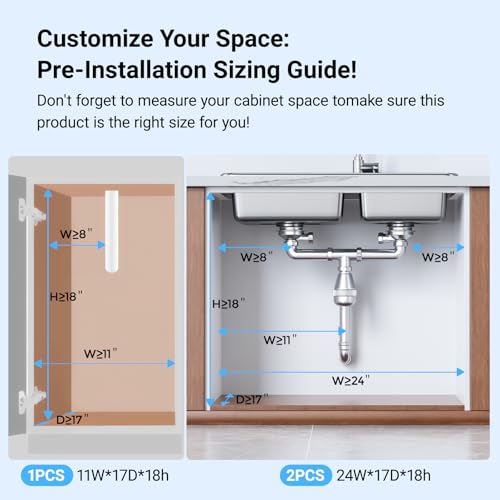 Under Sink Organizer, Metal Under Sink Organizers and Storage, Slide Out Pull Out Cabinet Organizer for Kitchen, Bathroom, Pantry, Laundry, Study, Black - view 2