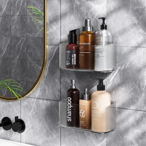 4 Pack Over Cabinet Organizer Storage Lid Organizer Caddy Space Saver No Drilling Adhesive Hook Over Door Organizer, Transparent - view 4