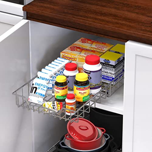 Under Cabinet Pull Out Sliding Shelf, 21" Dx11 W, Chrome - view 5