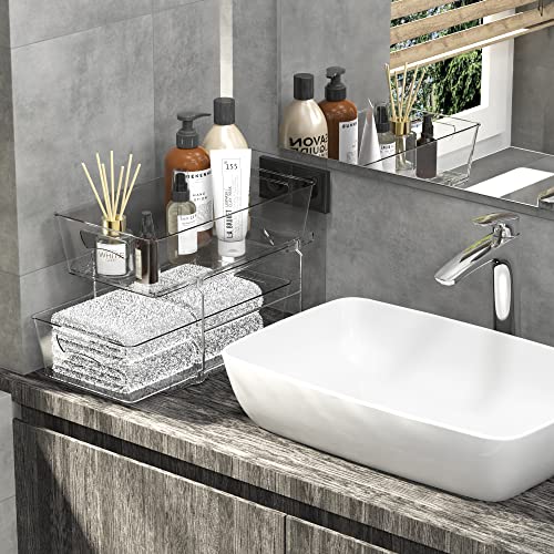 2 Tier Basket Drawer Cabinet Pull-Out Organizer, Clear - view 5