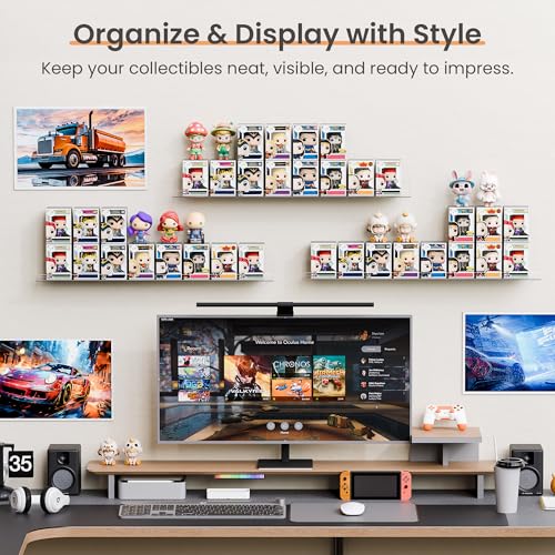 15" x 4" Acrylic Shelves for Wall Storage and Organizer, 6 Pcs - view 4