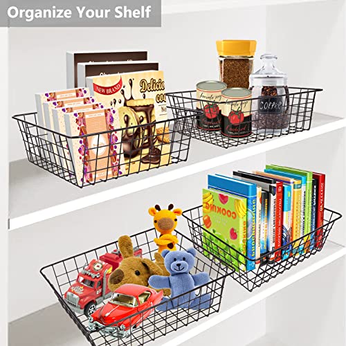 Wire Baskets for Organizing 4 Pack Pantry Storage Baskets 13.2x10.4x4.3 in - view 4